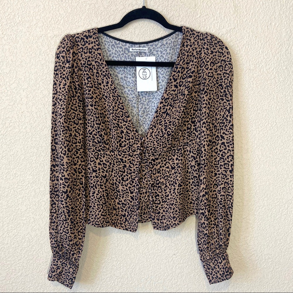 Reformation Animal Print Top